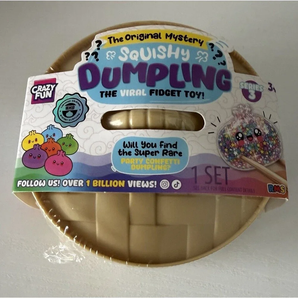 RMS Squishy DUMPLING Series 3 Mystery Viral Fidget Toy PARTY CONFETTi Edition
